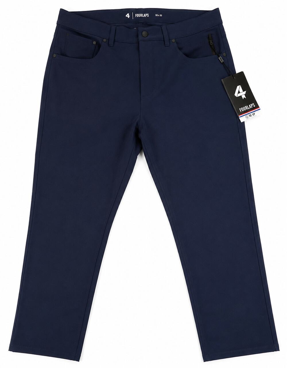 Fourlaps Traverse Straight Pants Men's 33x32 Navy Stretch Travel NWT Performance